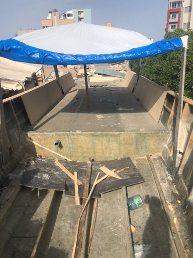 Reinforced hull structure – raw and strong Reinforced hull structure before finishing